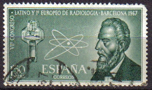 España 1967 1790 Sello º VII Congreso Latino y I Europeo de Radiología en Barcelona Wilhelm Conrad usado Timbre Espagne Spain Spagna